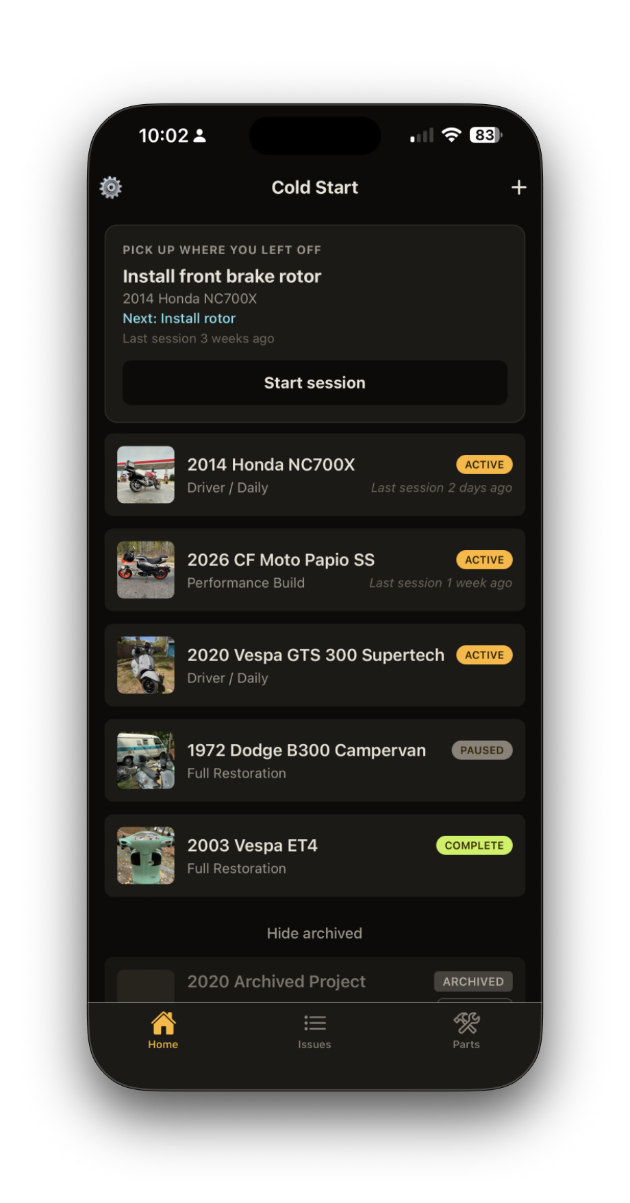 Cold Start app screenshot 2